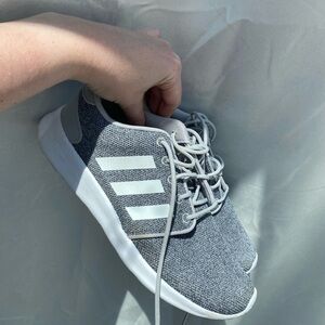 Adidas Cloudfoams in Gray and White